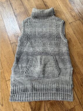 Polo by Ralph Lauren Gray Cable-Knit Sleeveless Turtleneck Sweater Vest
